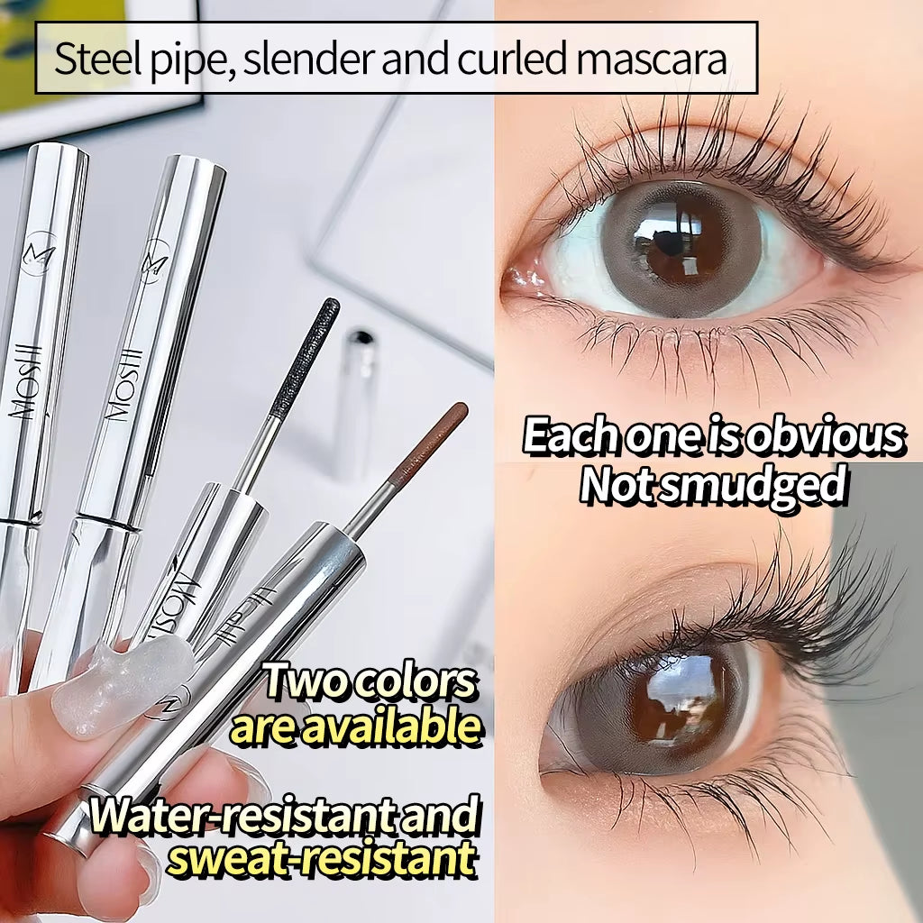 Long-Lasting Curling Mascara Waterproof and Sweat-Proof Separates Each Lash Thick and Voluminous Steel Tube Mascara